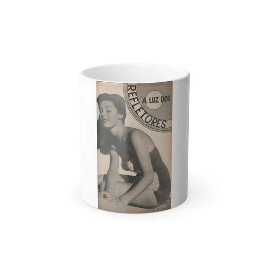 Elaine Stewart #171 - Pages 1 of 5 with, 1 Full Page B&W Photo from Aconteceu MARCO DE 1955 Brazilian Digest Mag. (Vintage Female Icon) Color Changing Coffee Mug 11oz - Go Mug Yourself
