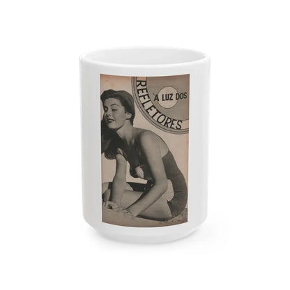 Elaine Stewart #171 - Pages 1 of 5 with, 1 Full Page B&W Photo from Aconteceu MARCO DE 1955 Brazilian Digest Mag. (Vintage Female Icon) White Coffee Mug 15oz - Go Mug Yourself