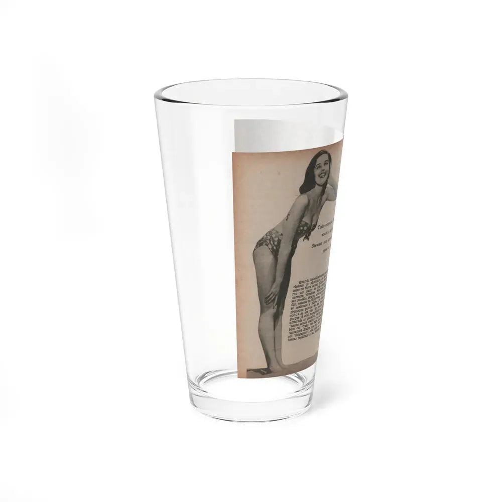 Elaine Stewart #172 - Pages 2 & 3 of 5 with, 3 Page B&W Photos & Captions from Aconteceu MARCO DE 1955 Brazilian Digest Mag. (Vintage Female Icon) Pint Glass 16oz - Go Mug Yourself