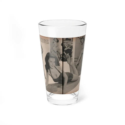 Elaine Stewart #173 - Pages 4 & 5 of 5 with, B&W Centerfold, 3 B&W Pics & Caption from Aconteceu MARCO DE 1955 Brazilian Digest Mag. (Vintage Female Icon) Pint Glass 16oz 16oz - Go Mug Yourself