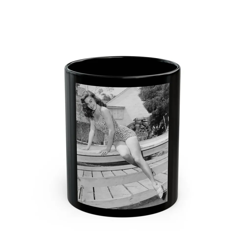 Elaine Stewart #177 (Vintage Female Icon) Black Coffee Mug-11oz-Go Mug Yourself