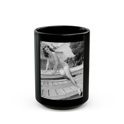 Elaine Stewart #177 (Vintage Female Icon) Black Coffee Mug-15oz-Go Mug Yourself