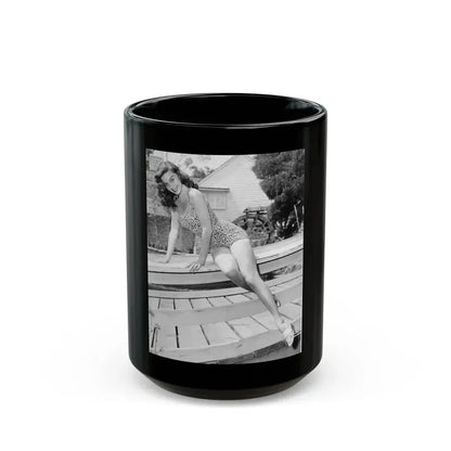 Elaine Stewart #177 (Vintage Female Icon) Black Coffee Mug 15oz - Go Mug Yourself