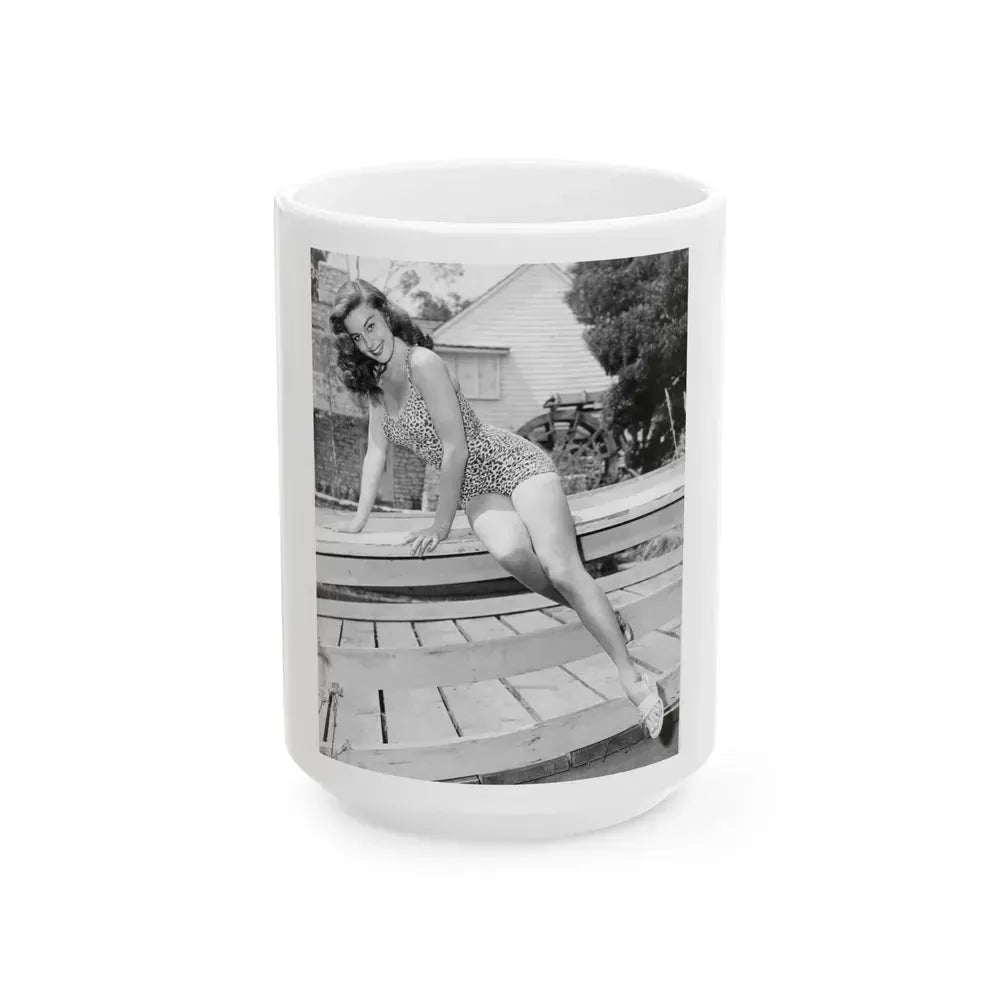 Elaine Stewart #177 (Vintage Female Icon) White Coffee Mug 15oz - Go Mug Yourself