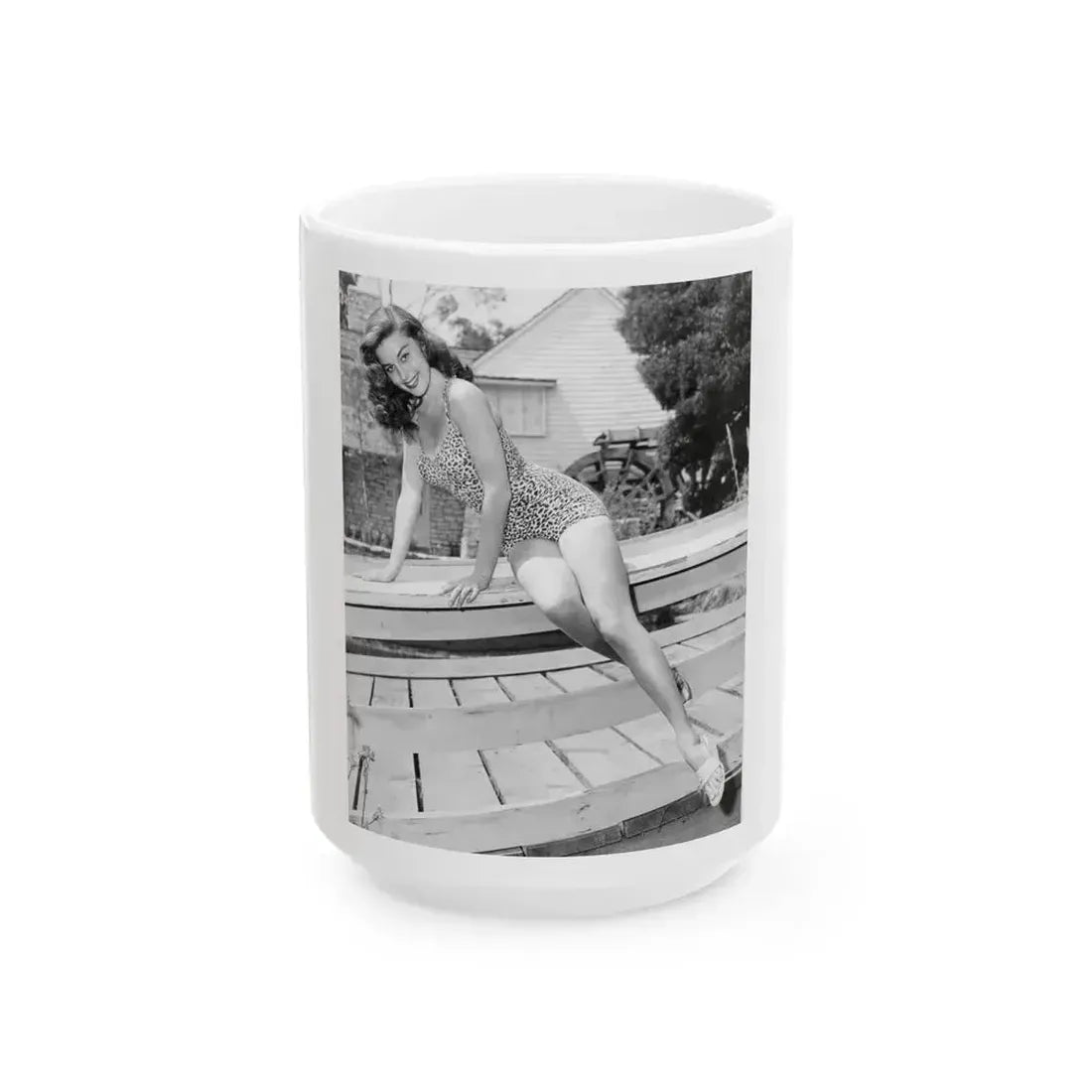 Elaine Stewart #177 (Vintage Female Icon) White Coffee Mug 15oz - Go Mug Yourself