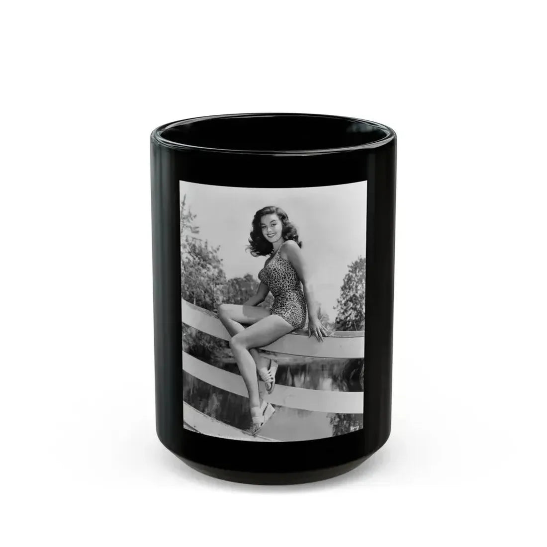 Elaine Stewart #178 (Vintage Female Icon) Black Coffee Mug 15oz - Go Mug Yourself