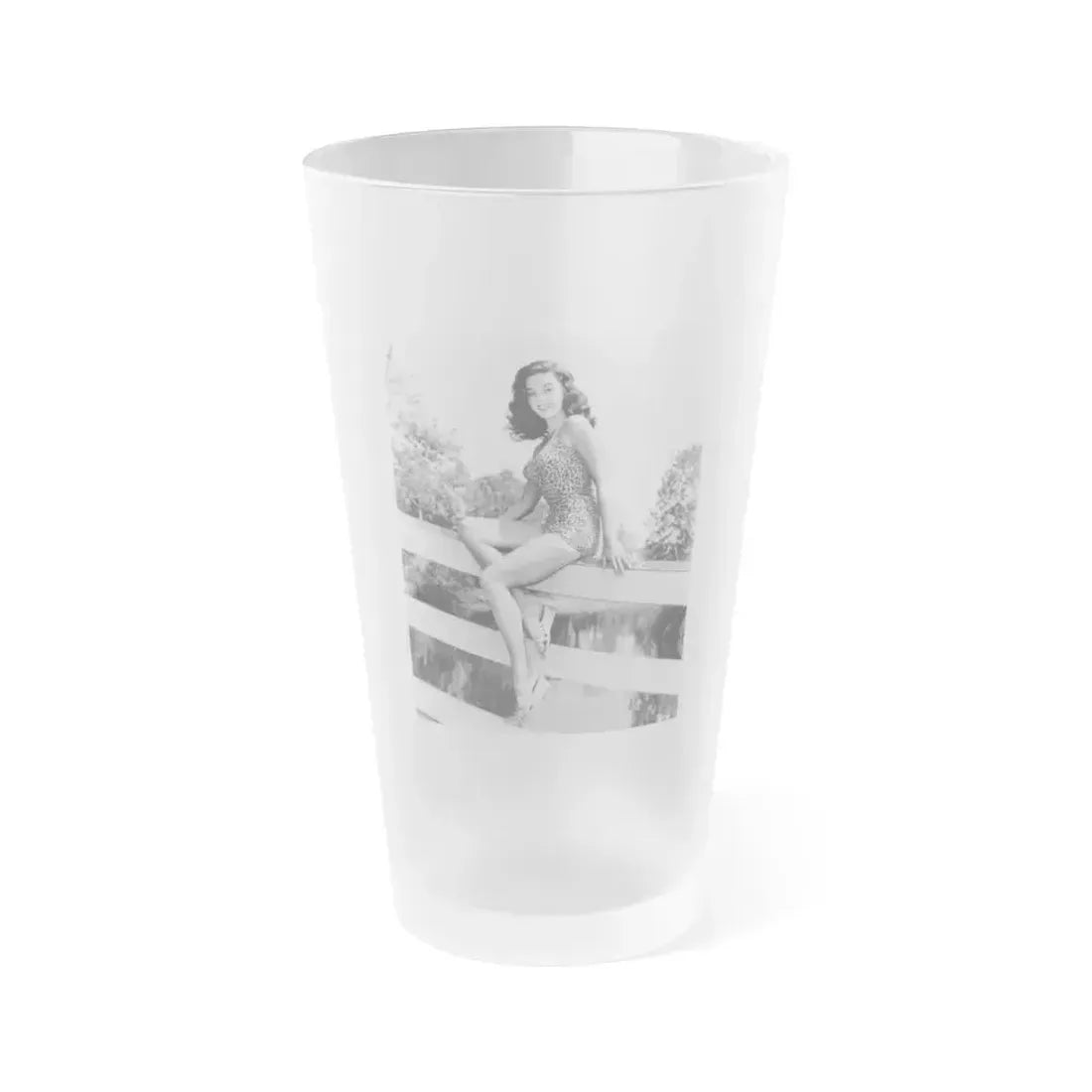 Elaine Stewart #178 (Vintage Female Icon) Frosted Pint Glass 16oz 16oz Frosted - Go Mug Yourself