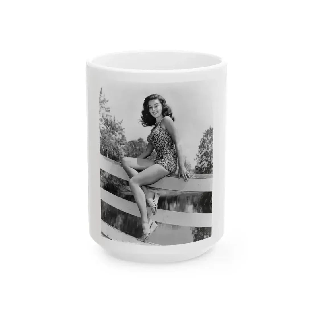 Elaine Stewart #178 (Vintage Female Icon) White Coffee Mug 15oz - Go Mug Yourself