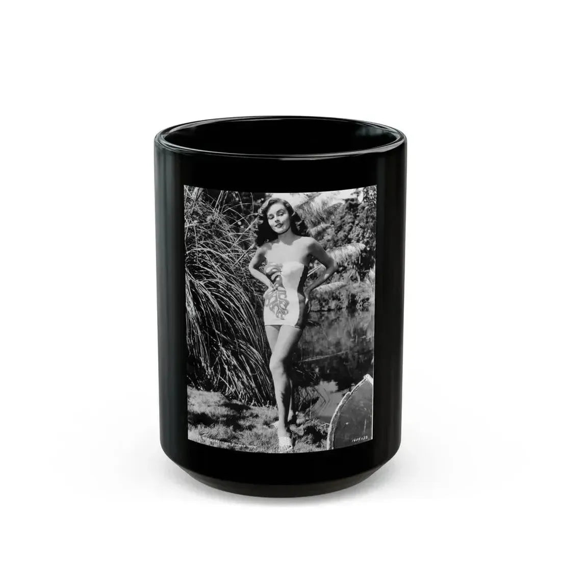 Elaine Stewart #179 (Vintage Female Icon) Black Coffee Mug 15oz - Go Mug Yourself