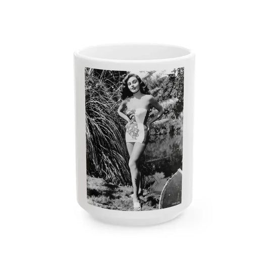 Elaine Stewart #179 (Vintage Female Icon) White Coffee Mug 15oz - Go Mug Yourself
