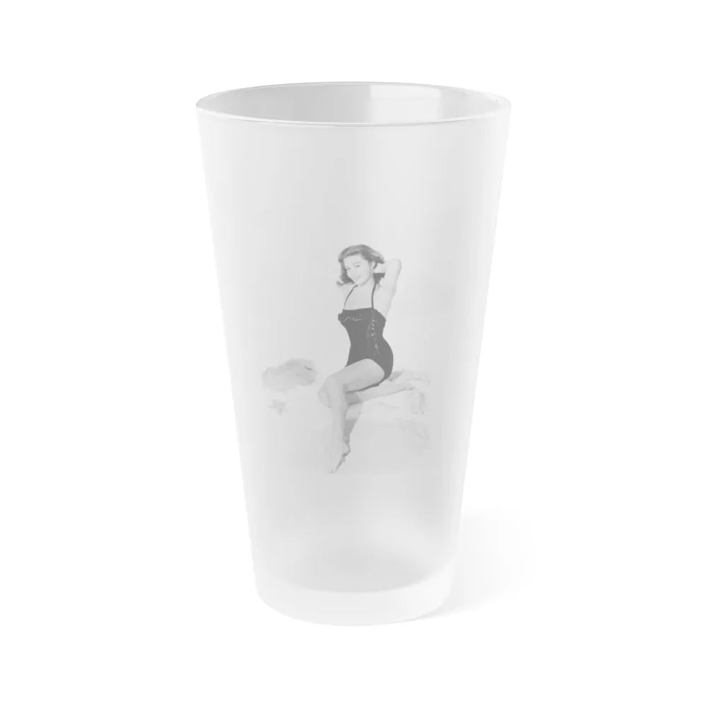 Elaine Stewart #23 1 (Vintage Female Icon) Frosted Pint Glass 16oz-16oz-Frosted-Go Mug Yourself