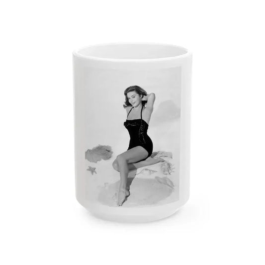 Elaine Stewart #23 1 (Vintage Female Icon) White Coffee Mug 15oz - Go Mug Yourself