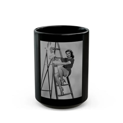 Elaine Stewart #31 (Vintage Female Icon) Black Coffee Mug 15oz - Go Mug Yourself