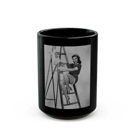 Elaine Stewart #31 (Vintage Female Icon) Black Coffee Mug 15oz - Go Mug Yourself