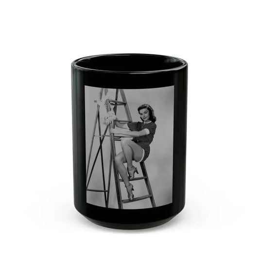 Elaine Stewart #31 (Vintage Female Icon) Black Coffee Mug 15oz - Go Mug Yourself
