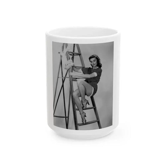 Elaine Stewart #31 (Vintage Female Icon) White Coffee Mug 15oz - Go Mug Yourself