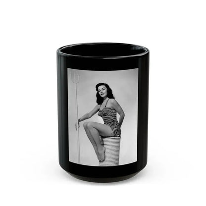 Elaine Stewart #32 (Vintage Female Icon) Black Coffee Mug 15oz - Go Mug Yourself