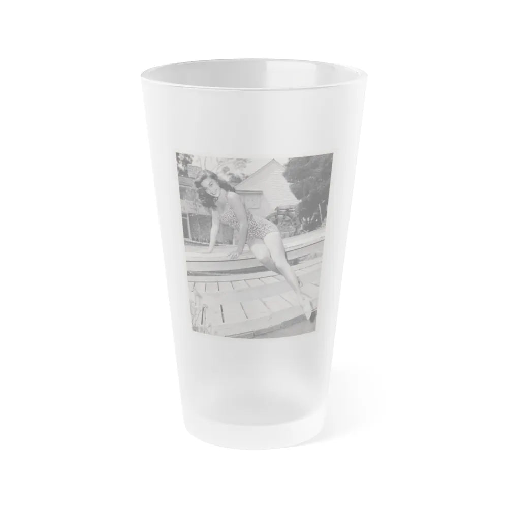 Elaine Stewart #65 (Vintage Female Icon) Frosted Pint Glass 16oz-16oz-Frosted-Go Mug Yourself