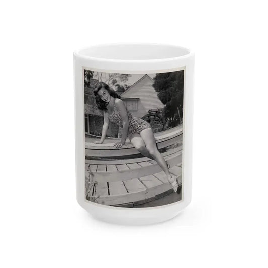 Elaine Stewart #65 (Vintage Female Icon) White Coffee Mug 15oz - Go Mug Yourself