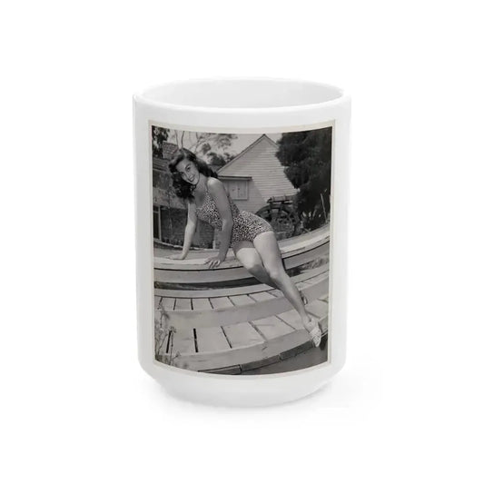 Elaine Stewart #65 (Vintage Female Icon) White Coffee Mug 15oz - Go Mug Yourself