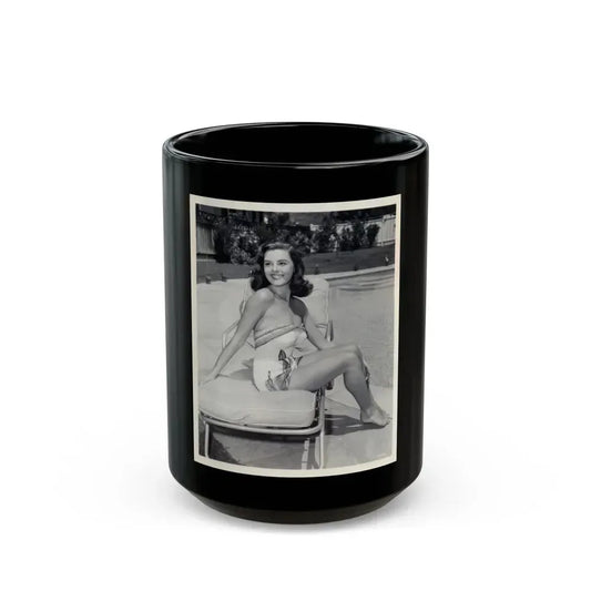 Elaine Stewart #73 (Vintage Female Icon) Black Coffee Mug 15oz - Go Mug Yourself
