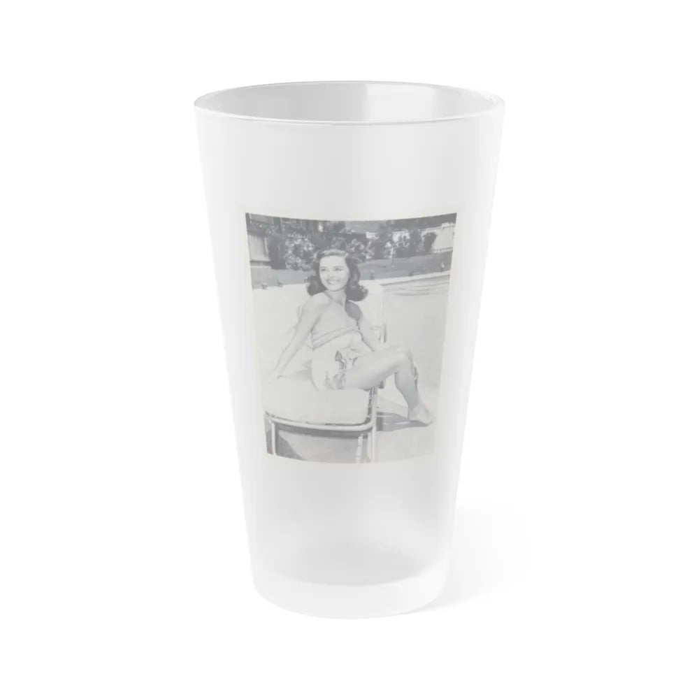 Elaine Stewart #73 (Vintage Female Icon) Frosted Pint Glass 16oz-16oz-Frosted-Go Mug Yourself