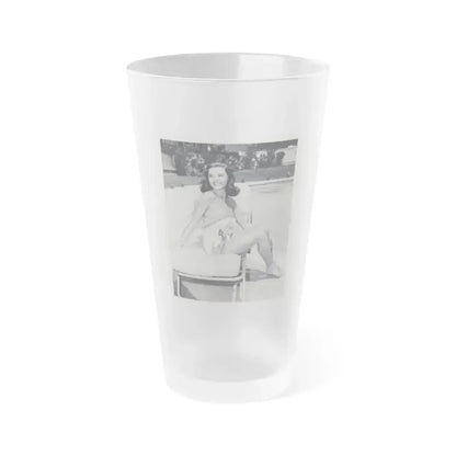 Elaine Stewart #73 (Vintage Female Icon) Frosted Pint Glass 16oz 16oz Frosted - Go Mug Yourself