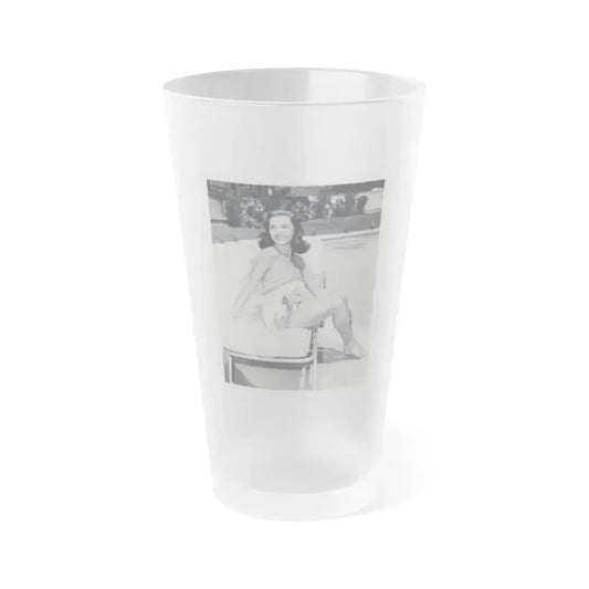Elaine Stewart #73 (Vintage Female Icon) Frosted Pint Glass 16oz 16oz Frosted - Go Mug Yourself