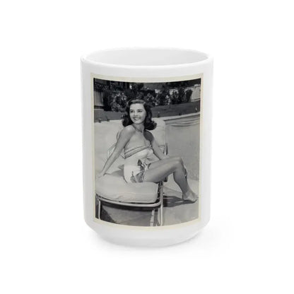 Elaine Stewart #73 (Vintage Female Icon) White Coffee Mug 15oz - Go Mug Yourself