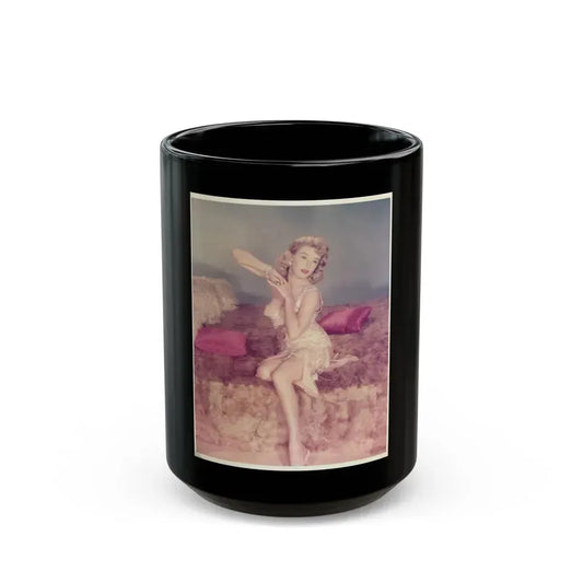 Elaine Stewart #78 (Vintage Female Icon) Black Coffee Mug 15oz - Go Mug Yourself