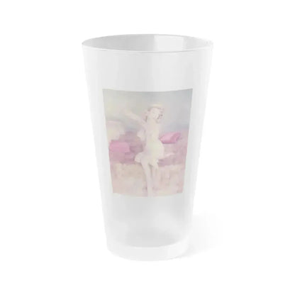 Elaine Stewart #78 (Vintage Female Icon) Frosted Pint Glass 16oz 16oz Frosted - Go Mug Yourself