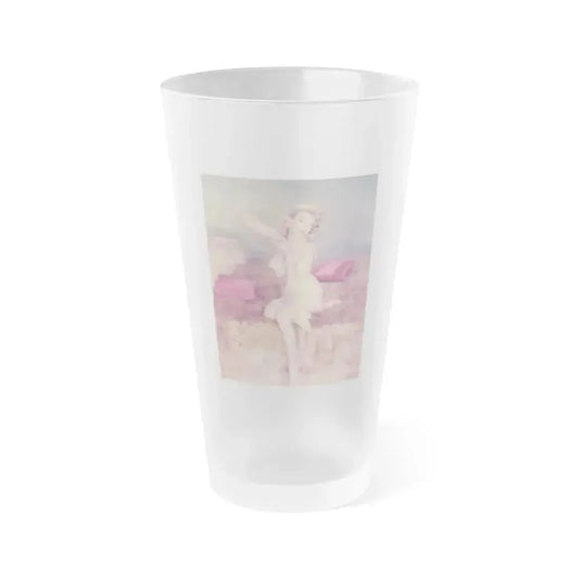Elaine Stewart #78 (Vintage Female Icon) Frosted Pint Glass 16oz 16oz Frosted - Go Mug Yourself