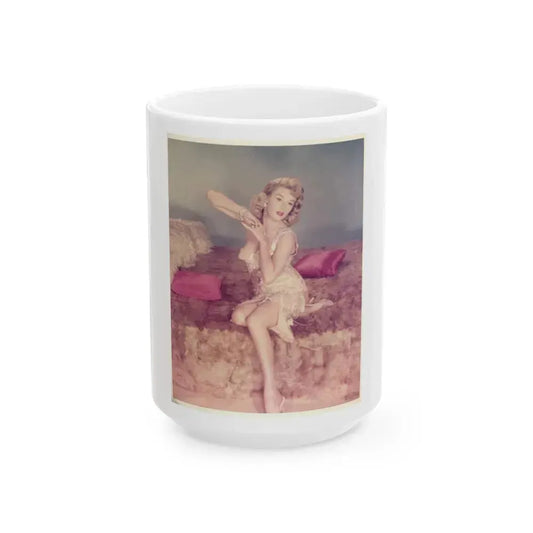 Elaine Stewart #78 (Vintage Female Icon) White Coffee Mug 15oz - Go Mug Yourself