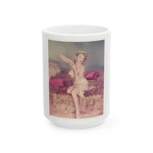 Elaine Stewart #78 (Vintage Female Icon) White Coffee Mug 15oz - Go Mug Yourself