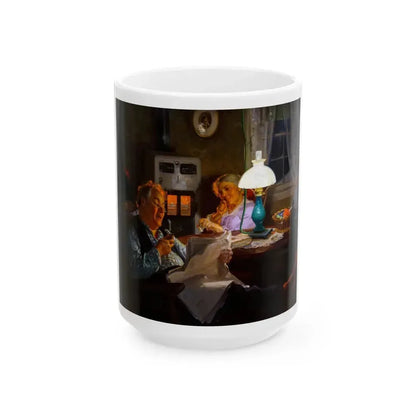 Elderly Couple - White Coffee Mug 15oz - Go Mug Yourself