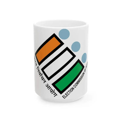 Election Commission of India Logo (India) White Coffee Mug 15oz - Go Mug Yourself