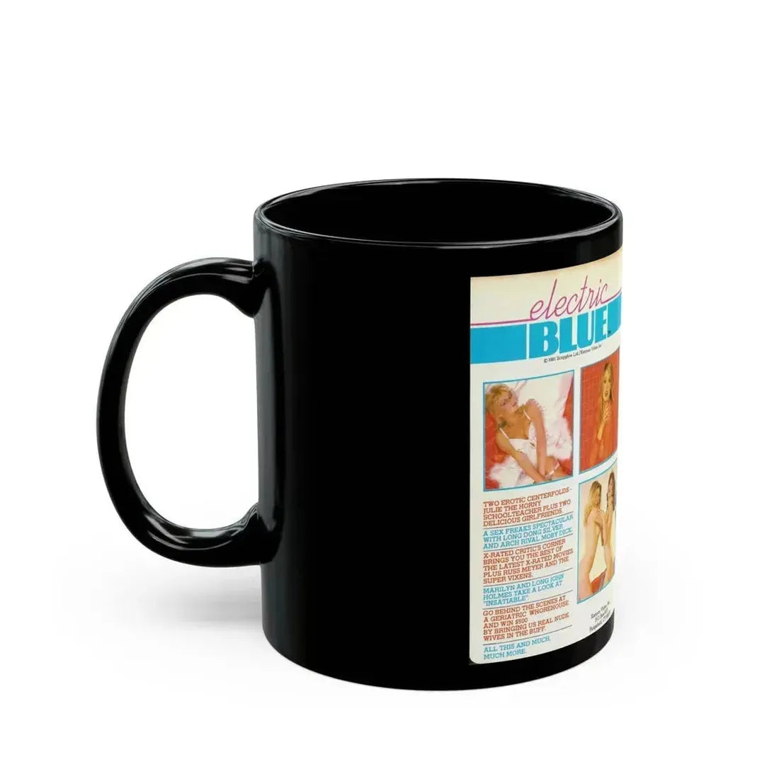 ELECTRIC BLUE (VHS COVER) - Black Coffee Mug - Go Mug Yourself
