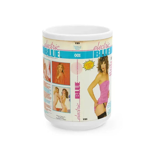 ELECTRIC BLUE (VHS COVER) - White Coffee Mug 15oz - Go Mug Yourself