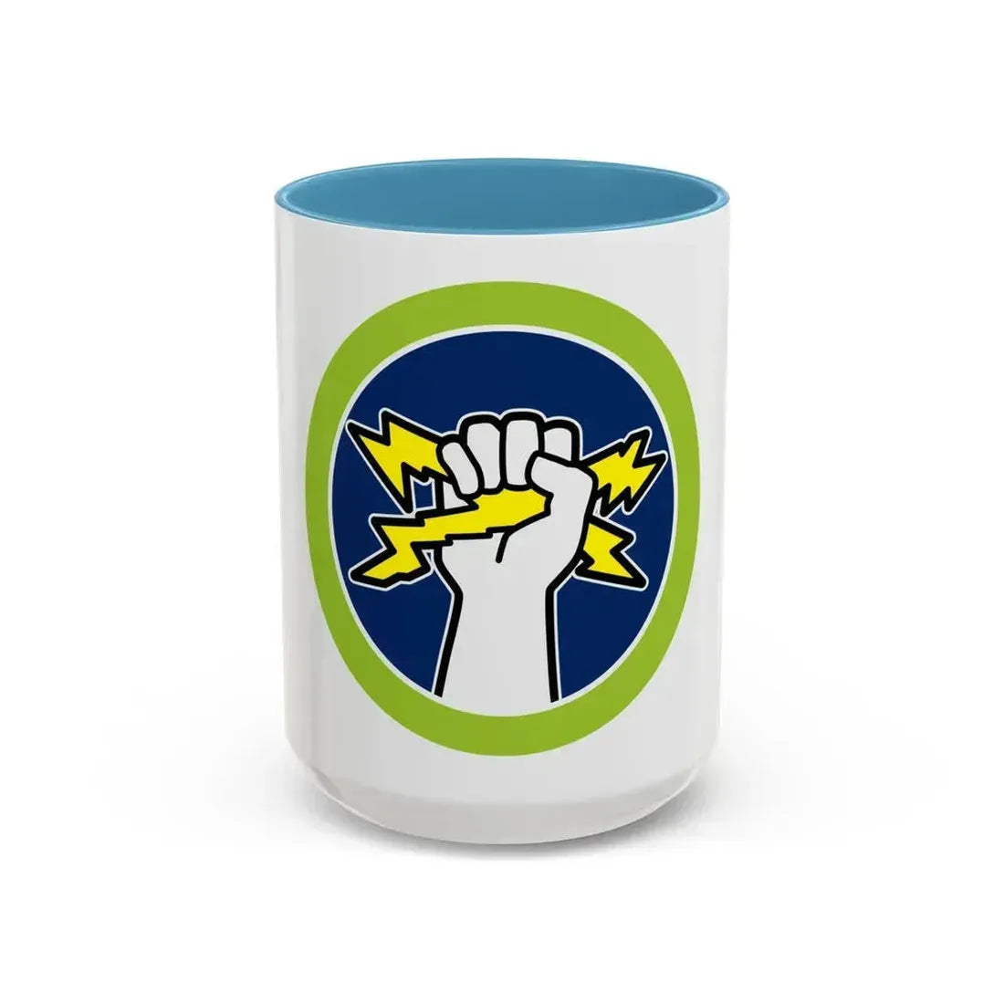 Electricity (Boy Scout Merit Badge) Accent Coffee Mug 15oz Light Blue - Go Mug Yourself