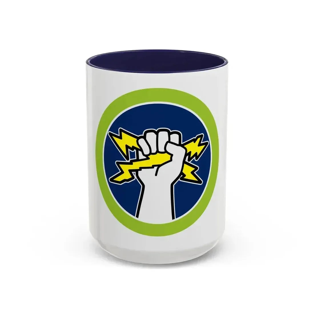 Electricity (Boy Scout Merit Badge) Accent Coffee Mug 15oz Navy - Go Mug Yourself