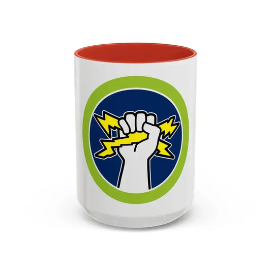 Electricity (Boy Scout Merit Badge) Accent Coffee Mug 15oz Red - Go Mug Yourself