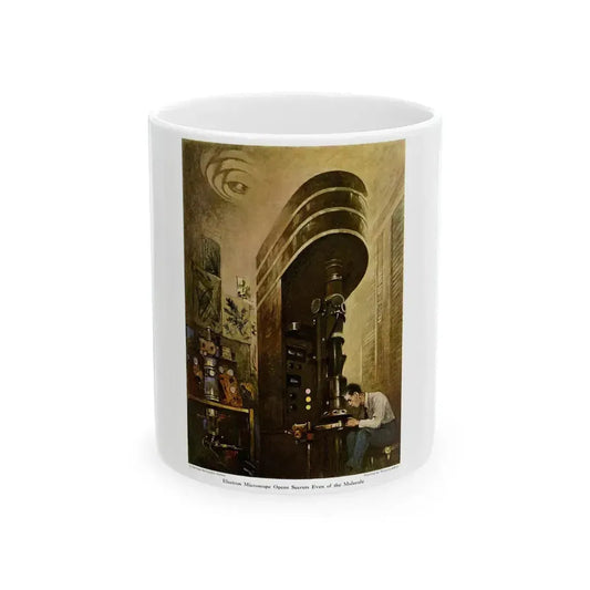 Electron Microscope, 1945 - White Coffee Mug 11oz - Go Mug Yourself