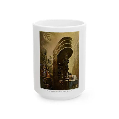 Electron Microscope, 1945 - White Coffee Mug 15oz - Go Mug Yourself
