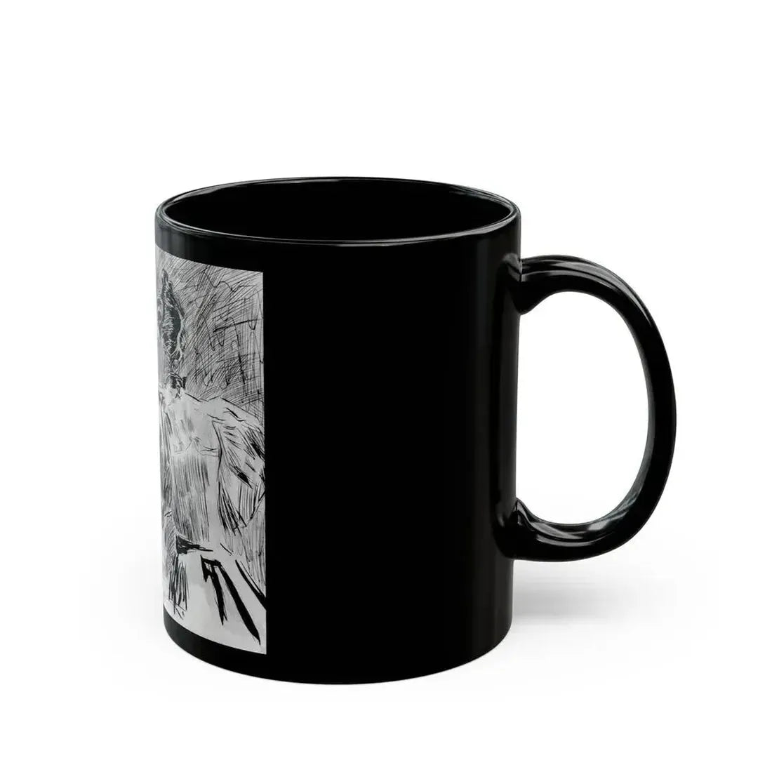 Elegant interior with man and woman - Black Coffee Mug - Go Mug Yourself
