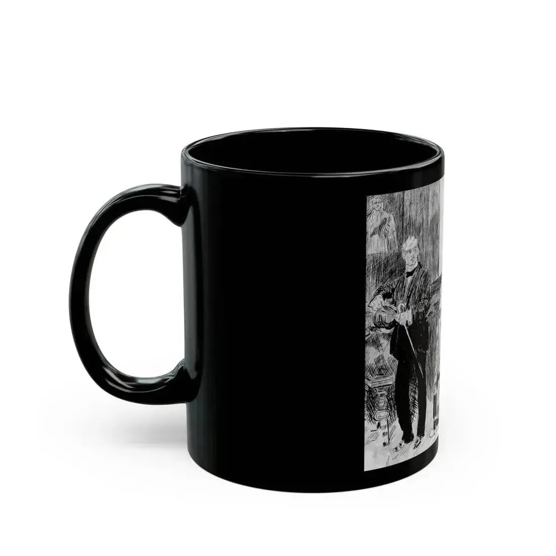 Elegant interior with man and woman - Black Coffee Mug - Go Mug Yourself