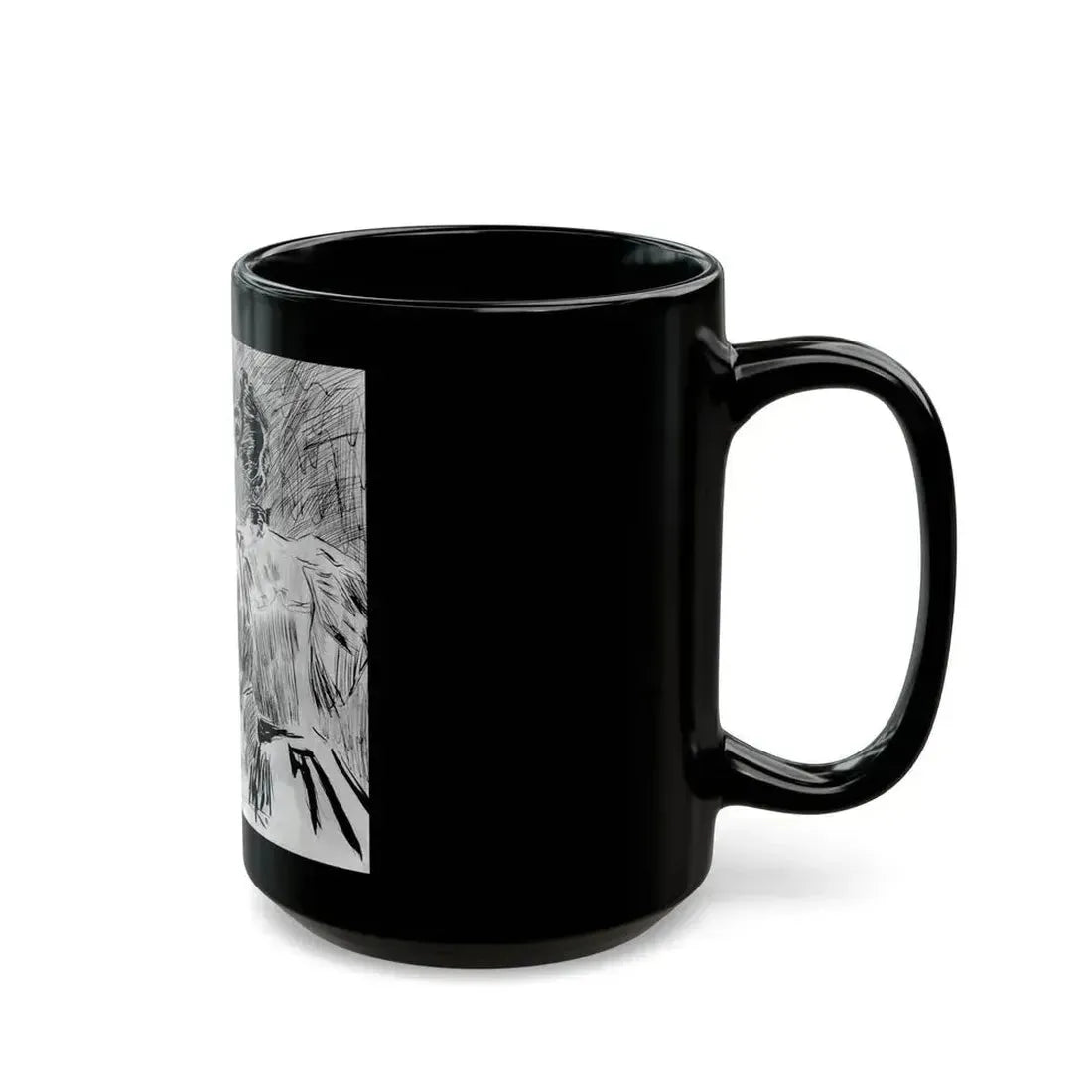 Elegant interior with man and woman - Black Coffee Mug - Go Mug Yourself