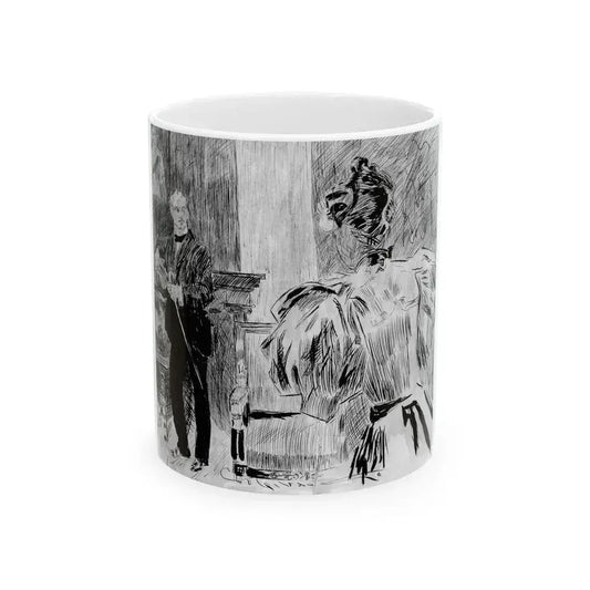 Elegant interior with man and woman - White Coffee Mug 11oz - Go Mug Yourself