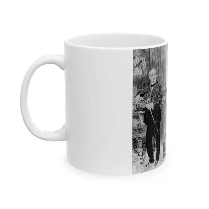 Elegant interior with man and woman - White Coffee Mug - Go Mug Yourself