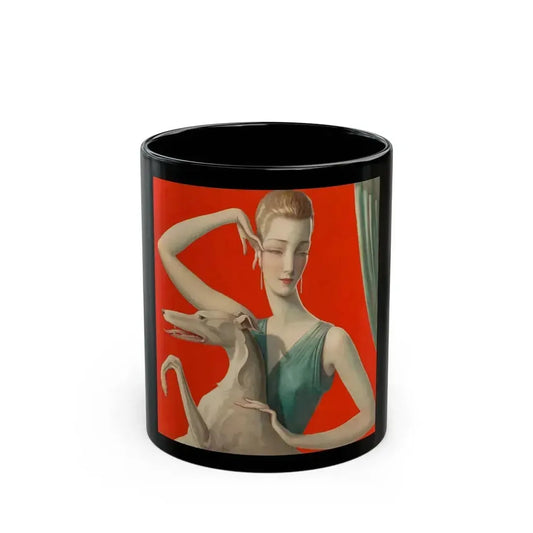 Elegant Woman and Afghan - Black Coffee Mug 11oz - Go Mug Yourself