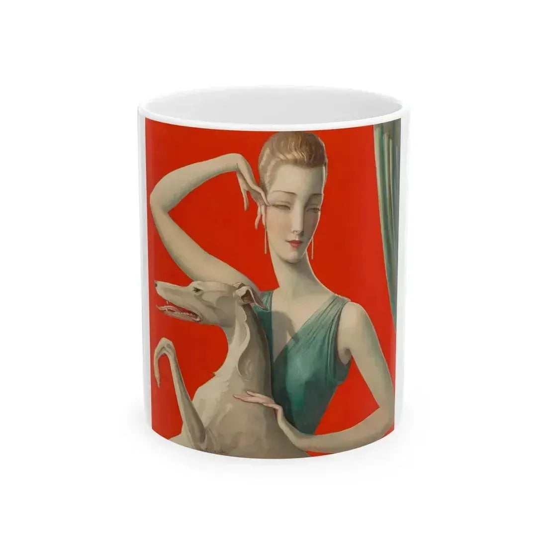 Elegant Woman and Afghan - White Coffee Mug 11oz - Go Mug Yourself